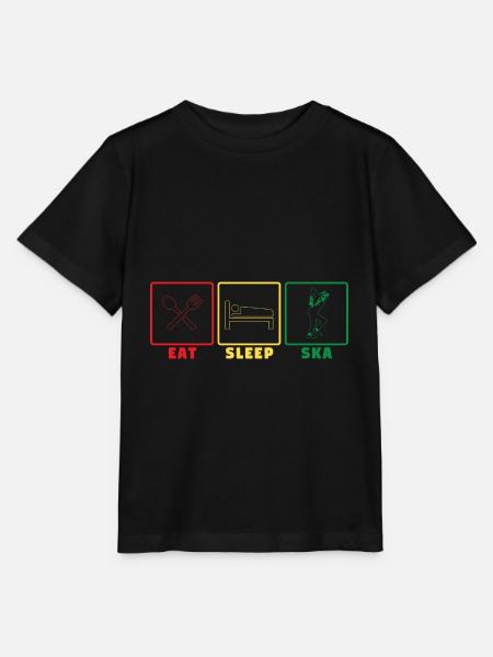 Mangez ska sommeil - ska musique garçon grossier - T-shirt bio MINI CREATOR Stanley/Stella Enfant - noir