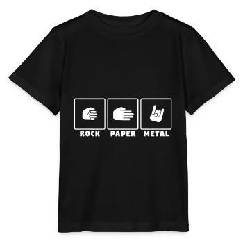 Rock papier metal metal metal metal musique heavy metal - T-shirt bio MINI CREATOR Stanley/Stella Enfant - noir - Devant - Mikhail (115cm)