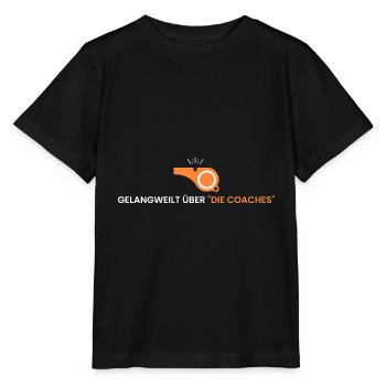 gelangweilt über "die coaches" - Stanley/Stella Kinder T-Shirt MINI CREATOR  - Schwarz - Vorne - Mikhail (115cm)