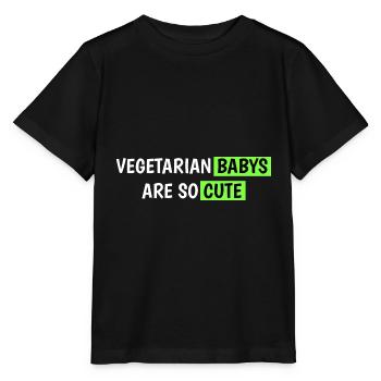 vegetarische Babys sind so süß - Stanley/Stella Kinder T-Shirt MINI CREATOR  - Schwarz - Vorne - Mikhail (115cm)