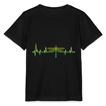 Heartbeat Dragonfly Dragonflies Dragonfly - Stanley/Stella MINI CREATOR Kids’ T-Shirt - black - Front - Mikhail (115cm)
