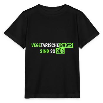 vegetarische Babys sind so süß - Stanley/Stella Kinder T-Shirt MINI CREATOR  - Schwarz - Vorne - Mikhail (115cm)