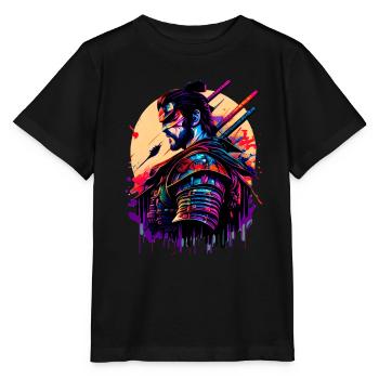 illustration Samurai Warrior Japon - T-shirt bio MINI CREATOR Stanley/Stella Enfant - noir - Devant - Mikhail (115cm)