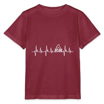 Heartbeat Fire Lagerfeuer Camping Feuer Herzschlag - T-shirt bio MINI CREATOR Stanley/Stella Enfant - bordeaux - Devant - Kain (125cm)
