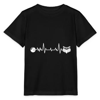 Bowling Herzschlag für einen Pin Bowler Alley - Stanley/Stella Kinder T-Shirt MINI CREATOR  - Schwarz - Vorne - Mikhail (115cm)