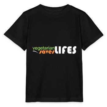 végétarien - sauve des vies - T-shirt bio MINI CREATOR Stanley/Stella Enfant - noir - Devant - Mikhail (115cm)