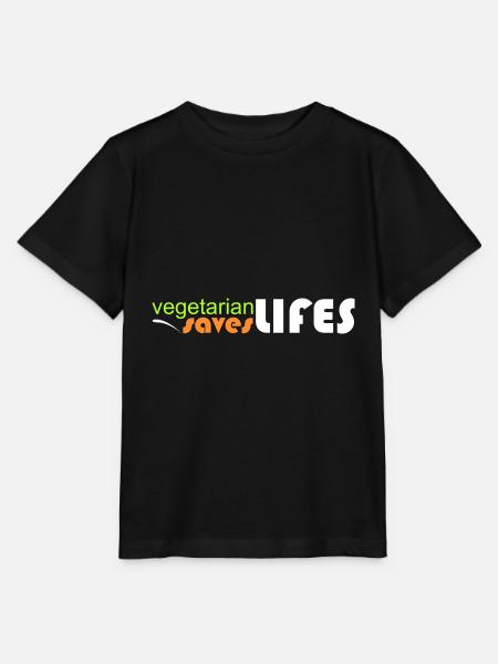 vegetarisch - rettet Leben - Stanley/Stella Kinder T-Shirt MINI CREATOR - Schwarz