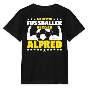 Die besten Fußballer heißen Alfred - Stanley/Stella Kinder T-Shirt MINI CREATOR  - Schwarz - Vorne - Mikhail (115cm)