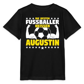 Augustin - Die Besten Fußballer heißen Augustin - Stanley/Stella Kinder T-Shirt MINI CREATOR  - Schwarz - Vorne - Mikhail (115cm)