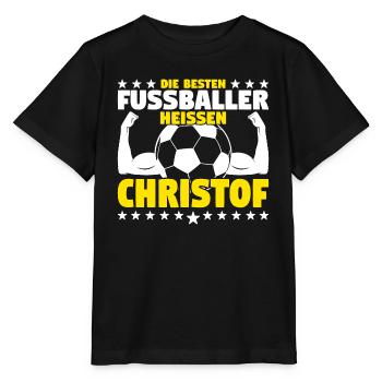 Die besten Fußballer heißen Christof - Stanley/Stella Kinder T-Shirt MINI CREATOR  - Schwarz - Vorne - Mikhail (115cm)