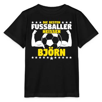 Björn - Die Besten Fußballer heißen Björn - Stanley/Stella Kinder T-Shirt MINI CREATOR  - Schwarz - Vorne - Mikhail (115cm)