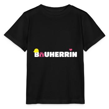 Bauherrin Baustelle Hausbau Bauhelm Frau - Stanley/Stella Kinder T-Shirt MINI CREATOR  - Schwarz - Vorne - Mikhail (115cm)