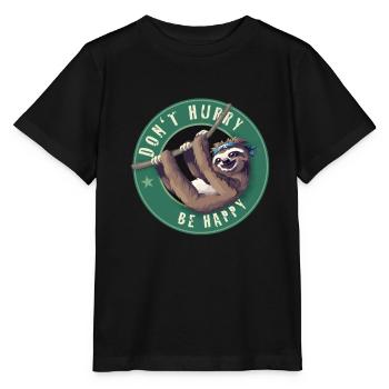 Faultier nerd faul fun Humor LOL chillen - Stanley/Stella Kinder T-Shirt MINI CREATOR  - Schwarz - Vorne - Mikhail (115cm)