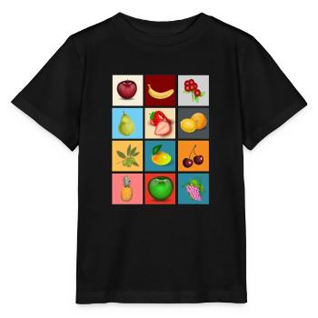 fruits - Stanley/Stella Kinder T-Shirt MINI CREATOR  - Schwarz - Vorne - Mikhail (115cm)