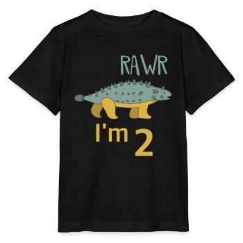 Pour deux gars anniversaire pour les filles Ankylosaure - T-shirt bio MINI CREATOR Stanley/Stella Enfant - noir - Devant - Mikhail (115cm)
