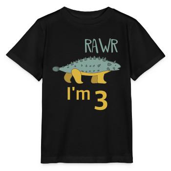 Pour trois garçons d'anniversaire pour les filles Ankylosaure - T-shirt bio MINI CREATOR Stanley/Stella Enfant - noir - Devant - Mikhail (115cm)