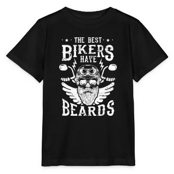 The best bikers have beards - skull motorcycle - Stanley/Stella Kinder T-Shirt MINI CREATOR  - Schwarz - Vorne - Mikhail (115cm)