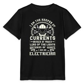 Keeper of Currents Bringer of Power Electrician - T-shirt bio MINI CREATOR Stanley/Stella Enfant - noir - Devant - Mikhail (115cm)