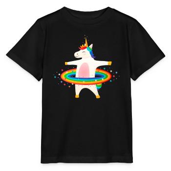 Unicorn Hooping - Hula Hoop - T-shirt bio MINI CREATOR Stanley/Stella Enfant - noir - Devant - Mikhail (115cm)