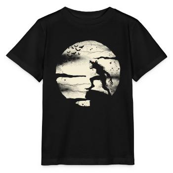 Werewolf With The Full Moon - Stanley/Stella MINI CREATOR Kids’ T-Shirt - black - Front - Mikhail (115cm)
