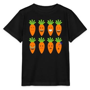 Möhre Emojis - Stanley/Stella Kinder T-Shirt MINI CREATOR  - Schwarz - Vorne - Mikhail (115cm)