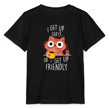 Je me lève tôt ou je me lève amicalement - T-shirt bio MINI CREATOR Stanley/Stella Enfant - noir - Devant - Mikhail (115cm)