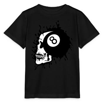 Billard Totenkopf Profil Kugel 8 - Stanley/Stella Kinder T-Shirt MINI CREATOR  - Schwarz - Vorne - Mikhail (115cm)