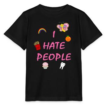 I hate people - Stanley/Stella MINI CREATOR Kids’ T-Shirt - black - Front - Mikhail (115cm)
