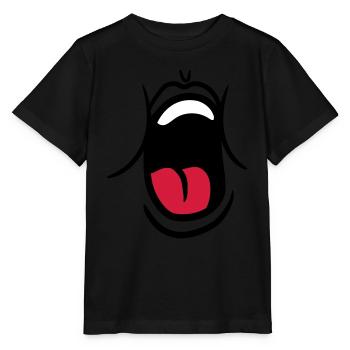 hunger essen witzig gaehnen schreien mund muede br - Stanley/Stella Kinder T-Shirt MINI CREATOR  - Schwarz - Vorne - Mikhail (115cm)