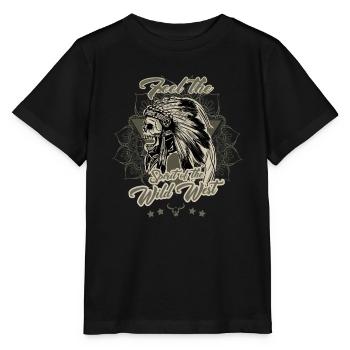 Feel the Spirit of the Wild West - Stanley/Stella MINI CREATOR Kids’ T-Shirt - black - Front - Mikhail (115cm)