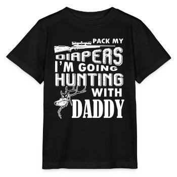 Jagd Ich gehe mit Papa auf die Jagd - Stanley/Stella Kinder T-Shirt MINI CREATOR  - Schwarz - Vorne - Mikhail (115cm)