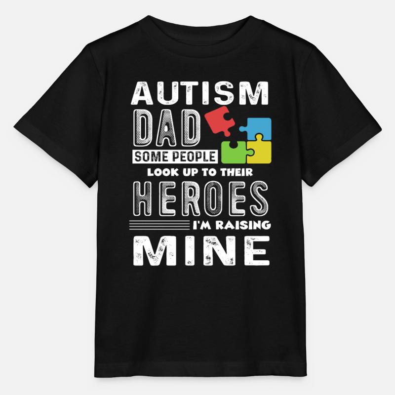 Sensibilisation à l'autisme Papa autisme - T-shirt bio MINI CREATOR Stanley/Stella Enfant - noir