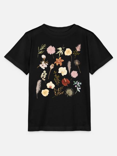 Vintage Boho Botanic Wildflower Flower Nature Love - Stanley/Stella Kinder T-Shirt MINI CREATOR  - Schwarz