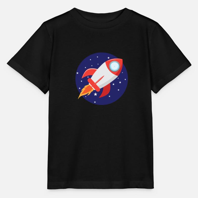 Rakete mit Sternen - Stanley/Stella Kinder T-Shirt MINI CREATOR  - Schwarz