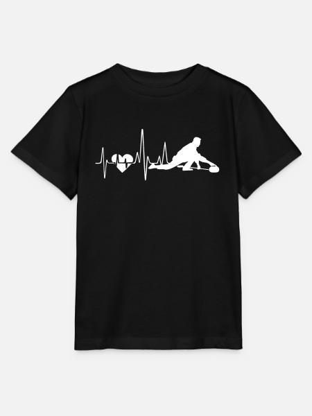 Curling Curling Heartbeat - Stanley/Stella MINI CREATOR Kids’ T-Shirt - black
