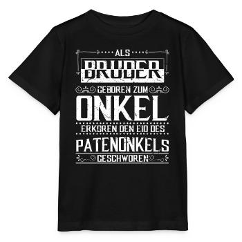 Bruder Paten-Onkel Paten-Kind Pate Taufpate - Stanley/Stella Kinder T-Shirt MINI CREATOR  - Schwarz - Vorne - Mikhail (115cm)
