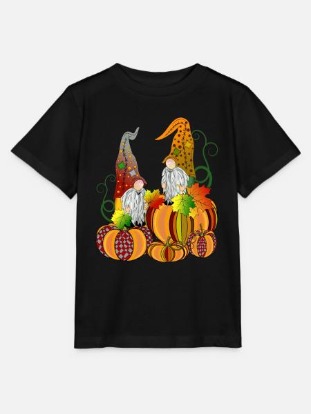 Wichtel auf Kürbis Gnome Zwerge Kürbis - Stanley/Stella Kinder T-Shirt MINI CREATOR - Schwarz