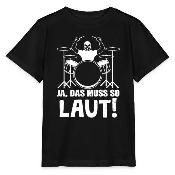 Schlagzeug Schlagzeuger Spruch Musikverein Band - Stanley/Stella Kinder T-Shirt MINI CREATOR  - Schwarz - Vorne - Mikhail (115cm)