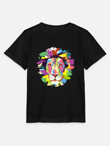 Löwe Positiv Farbig - Stanley/Stella Kinder T-Shirt MINI CREATOR - Schwarz