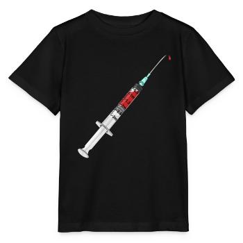 Syringe Vaccination Doctor Patient Syringe Blood Doctor - Stanley/Stella MINI CREATOR Kids’ T-Shirt - black - Front - Mikhail (115cm)