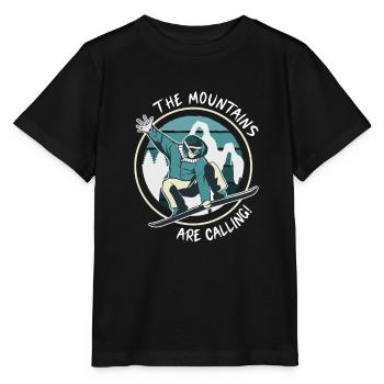 Snowboard Winter Sports Mountains Snow Freestyle Shred - Stanley/Stella MINI CREATOR Kids’ T-Shirt - black - Front - Mikhail (115cm)