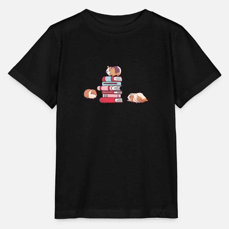 Cochons d'Inde lecture de livres maison cochons d'Inde - T-shirt bio MINI CREATOR Stanley/Stella Enfant - noir
