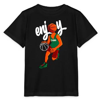 La tête de basket aime dribbler - T-shirt bio MINI CREATOR Stanley/Stella Enfant - noir - Devant - Mikhail (115cm)