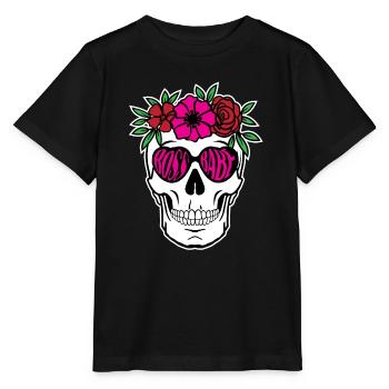 Boss Babe Cool Lady Skull skull flowers - Stanley/Stella MINI CREATOR Kids’ T-Shirt - black - Front - Mikhail (115cm)