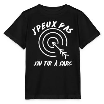 Je peux pas, J'ai Tir à L'arc - T-shirt bio MINI CREATOR Stanley/Stella Enfant - noir - Devant - Mikhail (115cm)