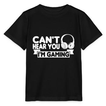 Can't Hear You I'm Gaming - Stanley/Stella Kinder T-Shirt MINI CREATOR  - Schwarz - Vorne - Mikhail (115cm)