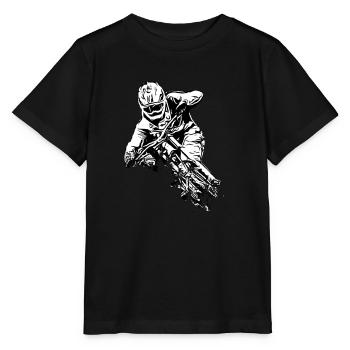 Mountain Biker / MTB Downhill Fahrrad geschenk - Stanley/Stella Kinder T-Shirt MINI CREATOR  - Schwarz - Vorne - Mikhail (115cm)