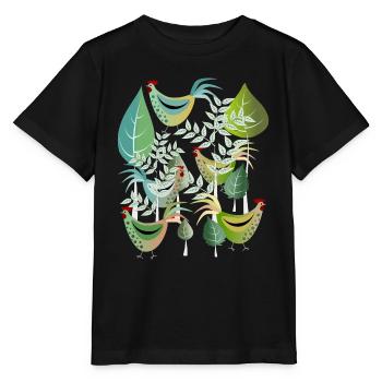 Vogel Huhn Hahn Hühner Frühling Henne Ostern - Stanley/Stella Kinder T-Shirt MINI CREATOR  - Schwarz - Vorne - Mikhail (115cm)