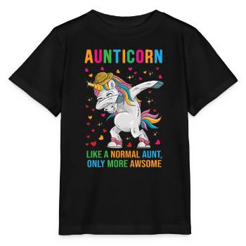 Tante Licorne AUNTICORN Pretty Cute Fantasy Cadeau - T-shirt bio MINI CREATOR Stanley/Stella Enfant - noir - Devant - Mikhail (115cm)