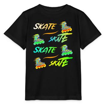 Patiner, patiner, patiner en ligne. - T-shirt bio MINI CREATOR Stanley/Stella Enfant - noir - Devant - Mikhail (115cm)